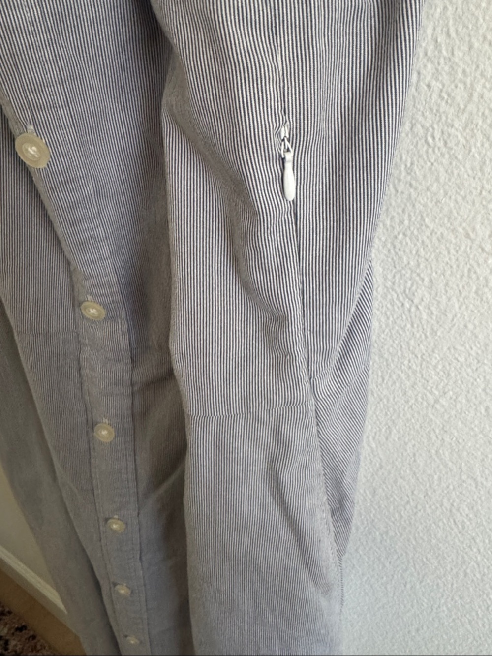 NWT Everlane size 12 pinstripe Button-Front Midi Picnic Dress - Picture 6 of 7